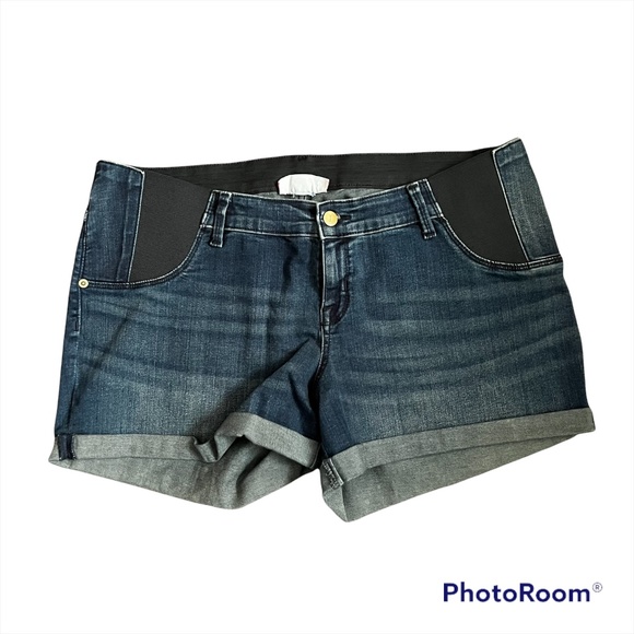 Isabel Maternity Cuffed Midi Jean Shorts - Picture 1 of 4